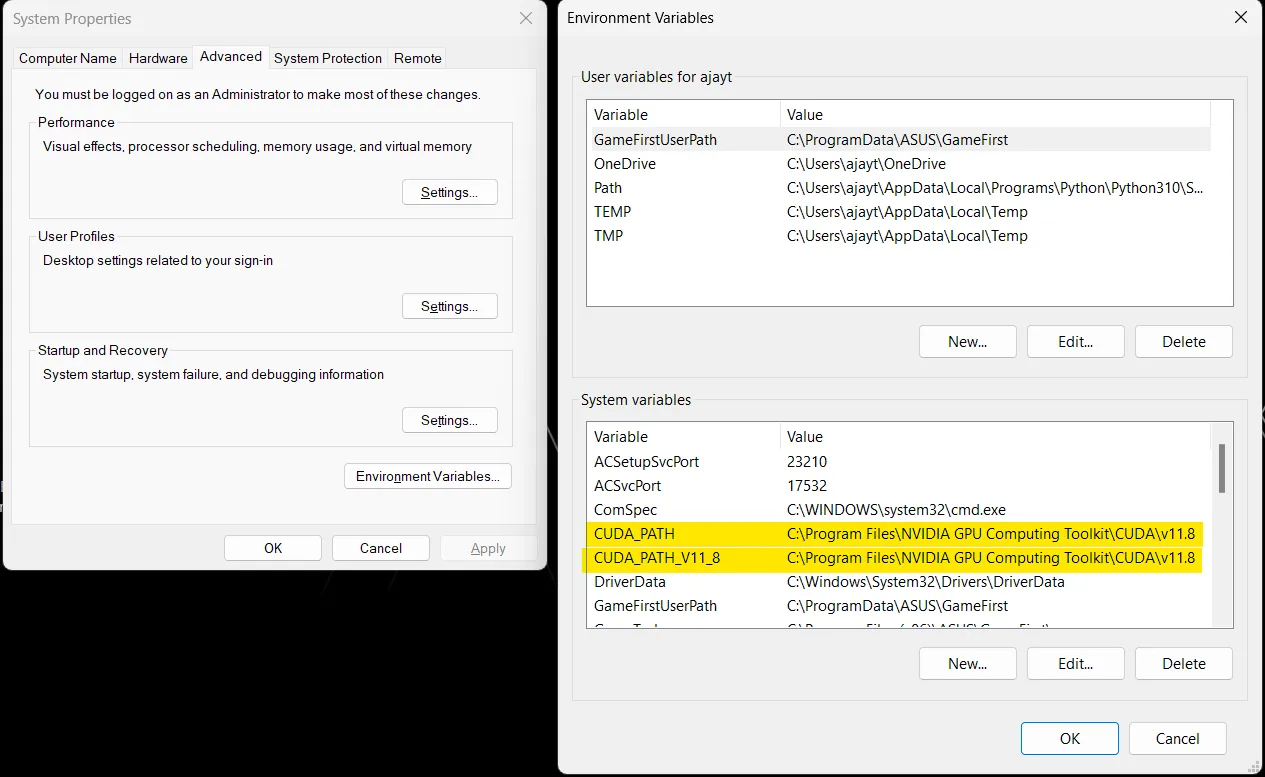 CUDA_PATH in Environment Variables